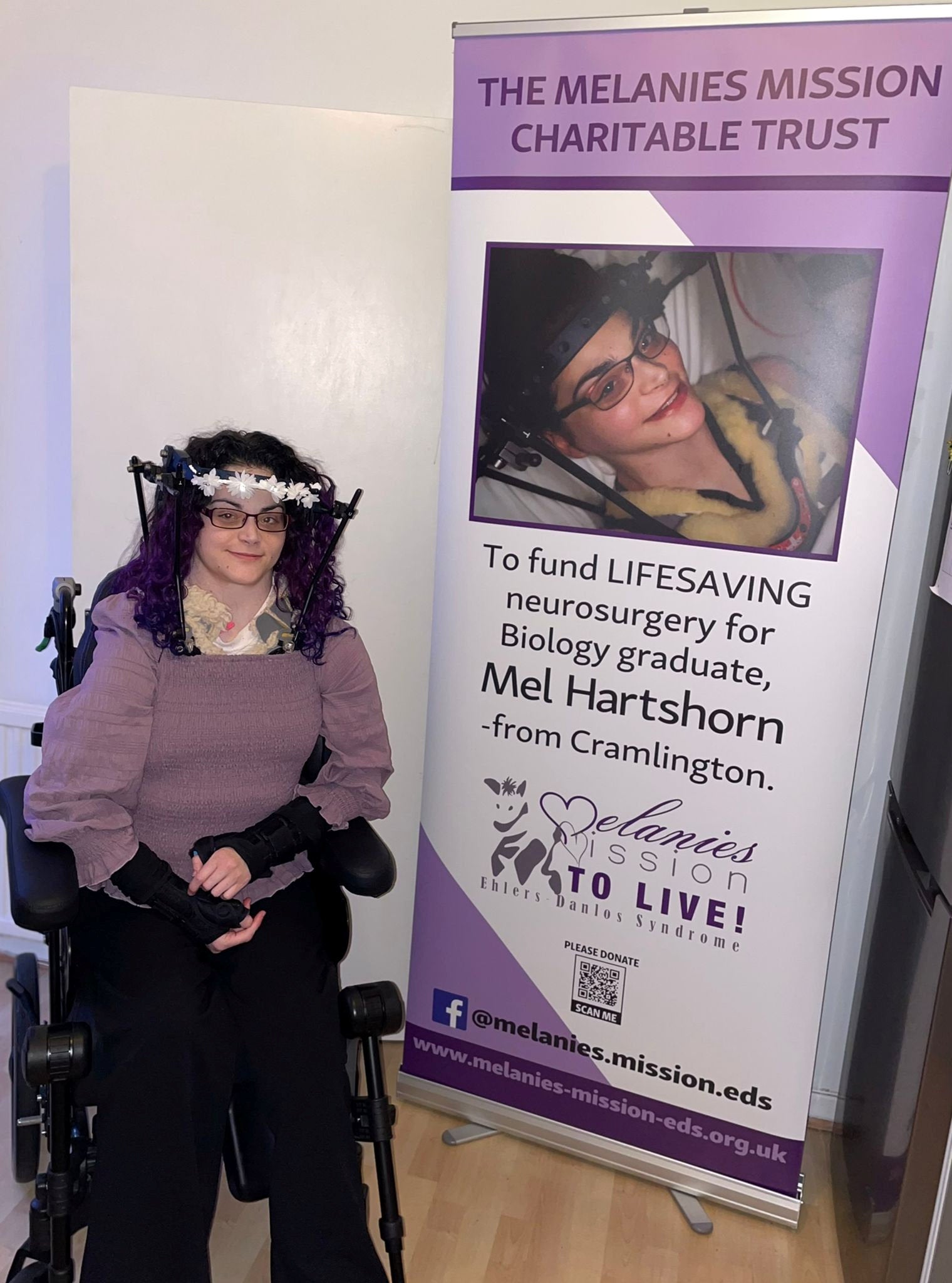 Melanie Hartshorn, a 32-year-old from Cramlington, Northumberland, suffers from Ehlers-Danlos Syndrome (EDS) and a rare form of muscular dystrophy