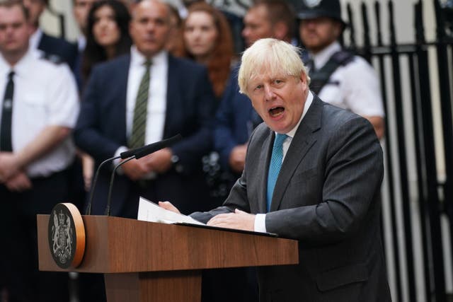 Boris Johnson made reference to Roman statesman Cincinnatus from the fifth century BC in his resignation speech in Downing Street (Stefan Rousseau/PA)