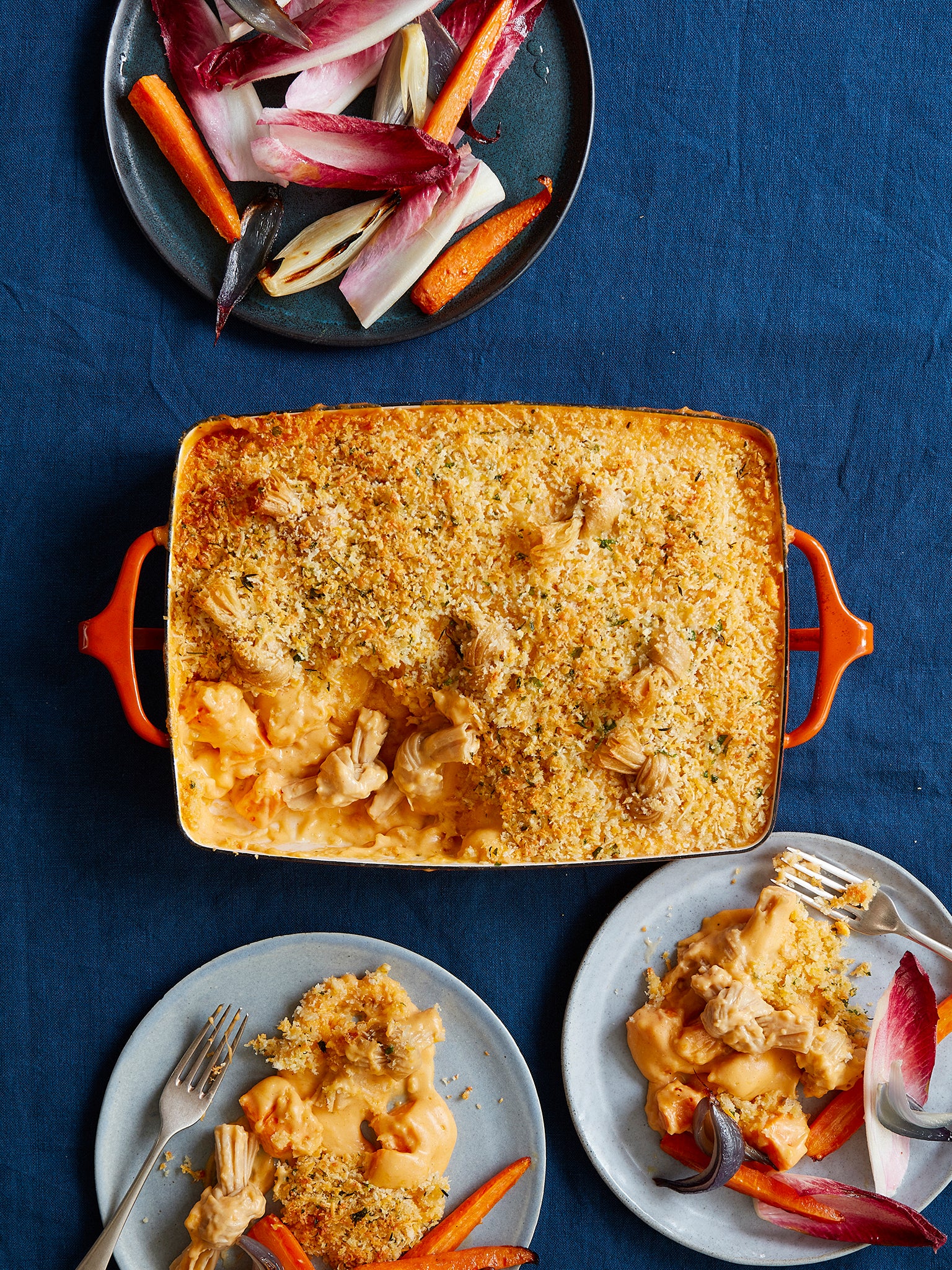 Tofu knots can be baked like pasta