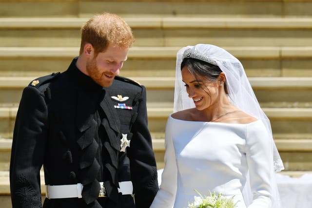 Harry and Meghan on their wedding day (Ben Birchall/PA)