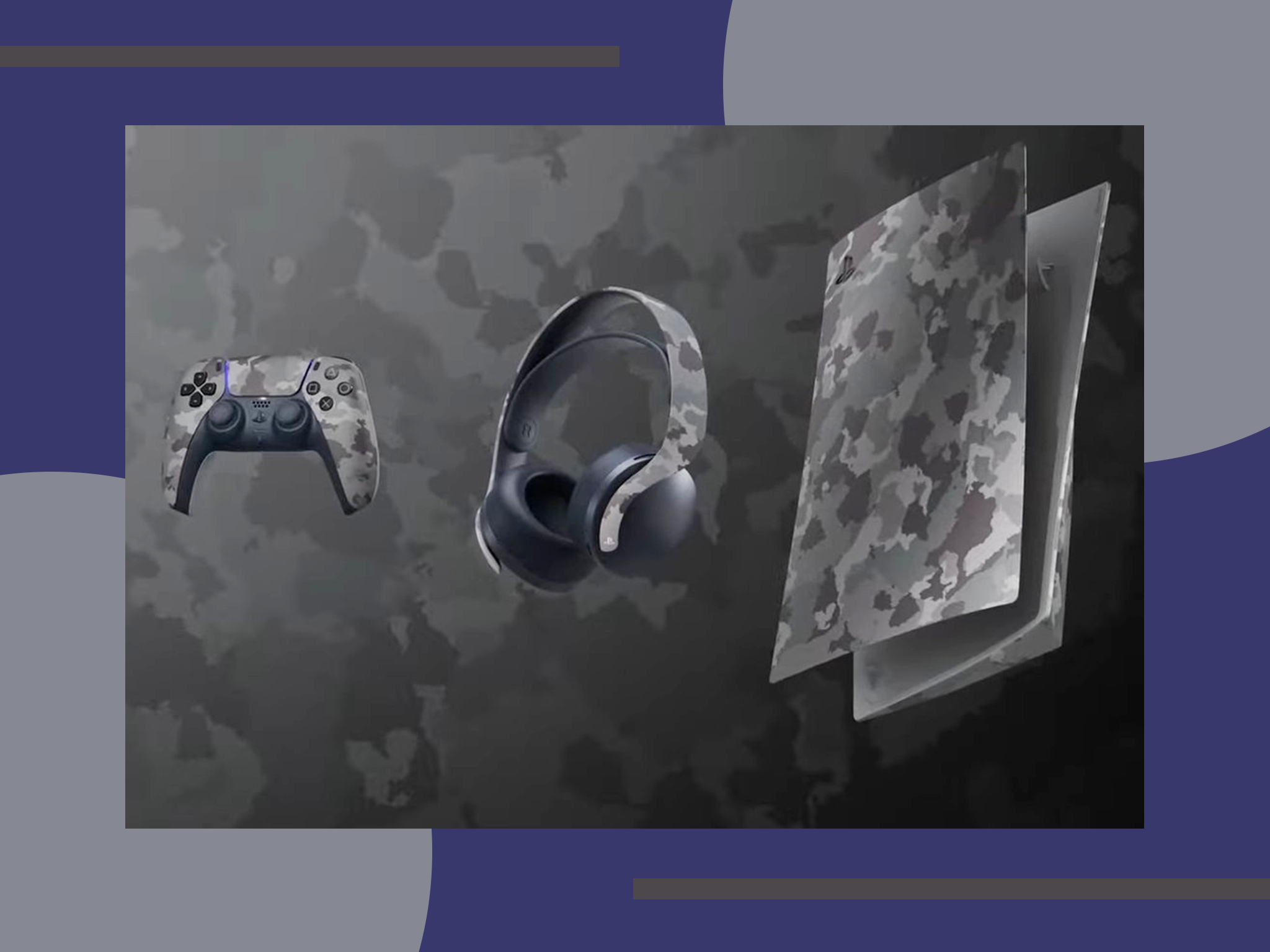 Controle Para PS5 Sem Fio DualSense 5 Sony Gray Camouflage