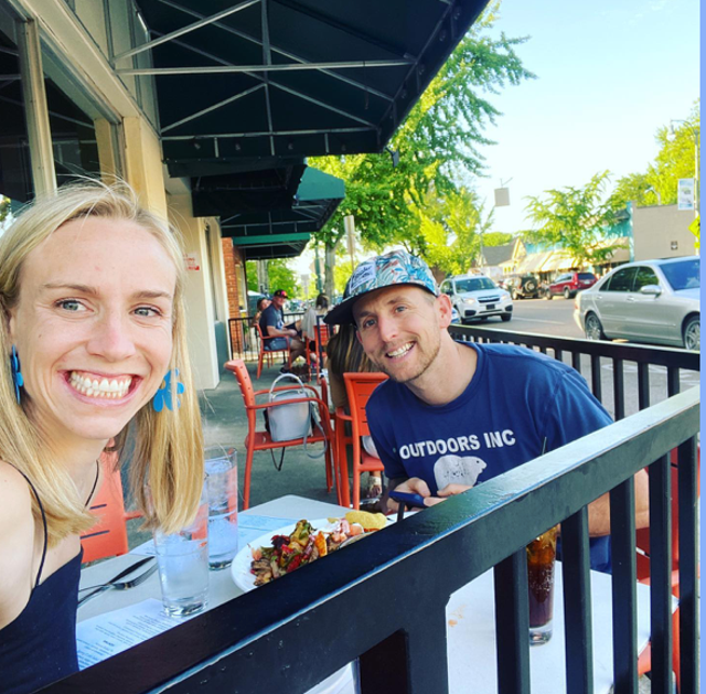 <p>Eliza Fletcher, who was abducted and murdered while jogging in Memphis on Friday, with husband Richard Fletcher</p>