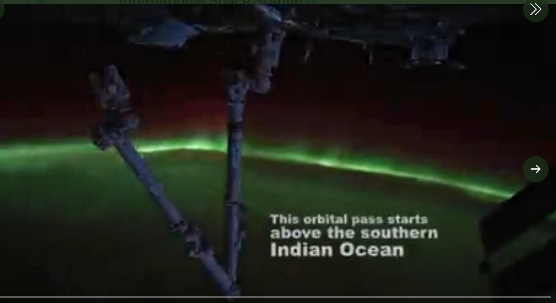 The Southern Lights above the Indian Ocean as seen from the International Space Station