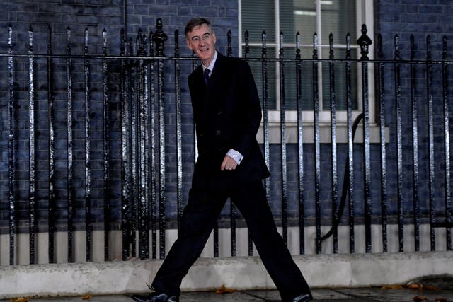 <p>Jacob Rees-Mogg on Downing Street on Tuesday  </p>