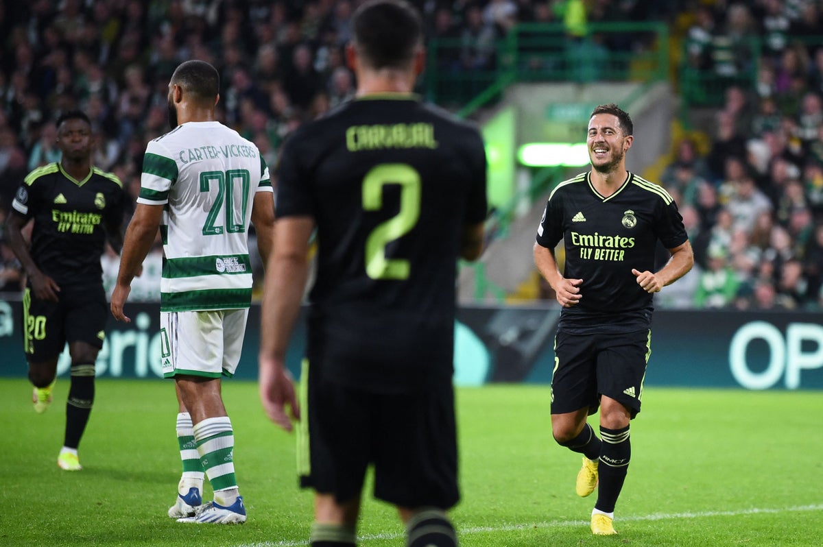 Eden Hazard scores as Real Madrid begin defence of Champions League title with win over Celtic