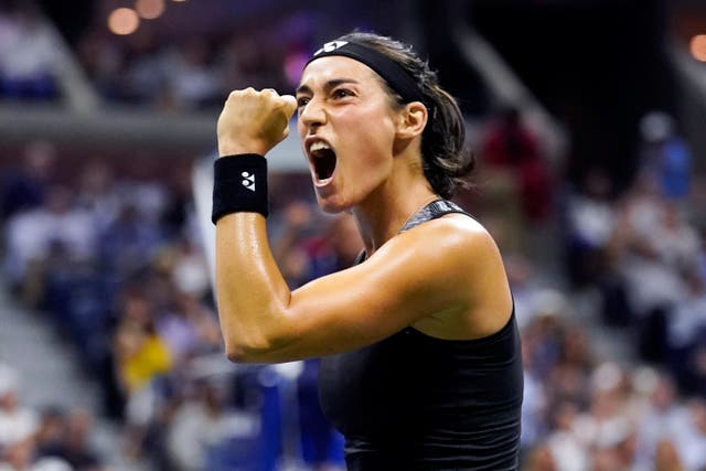 Caroline Garcia powered her way past Coco Gauff and into her first grand slam semi-final at the US Open (Charles Krupa/AP)