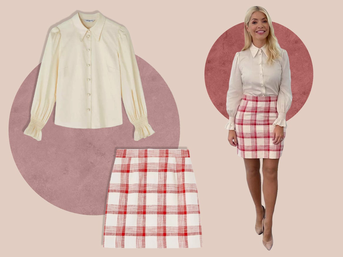This skirt and blouse pairing hails from the high street