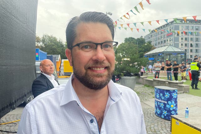 <p>Sweden Democrat Party leader Jimmie Akesson is pictured in Stockholm on 19 August, 2022. </p>