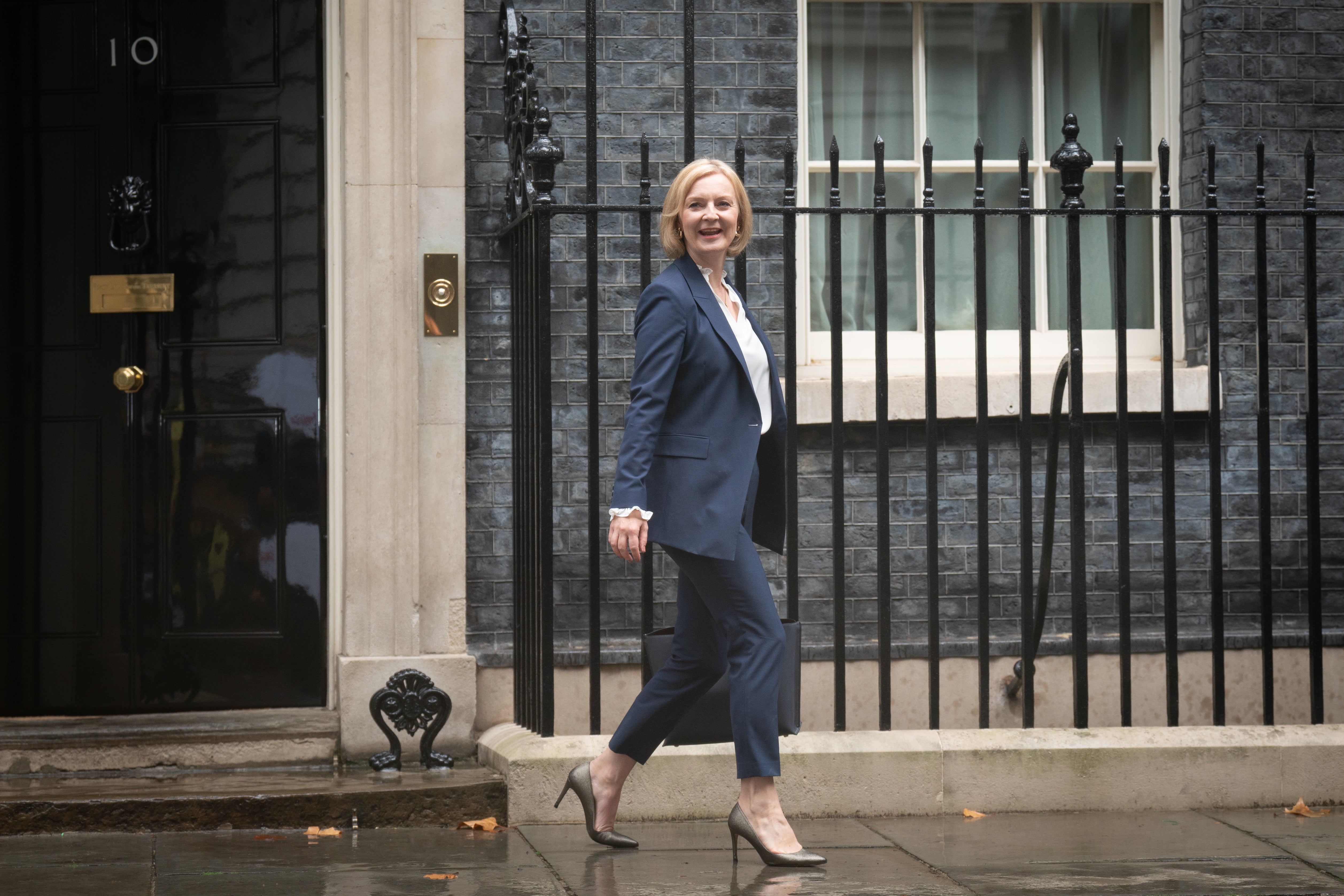 Liz Truss departs 10 Downing Street to attend her first Prime Minister’s Questions (Stefan Rousseau/PA)