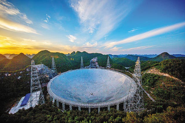 <p>Located in a karst depression, the Five-hundred-meter Aperture Spherical Radio Telescope, or FAST, has helped scientists make important scientific research achievements</p>