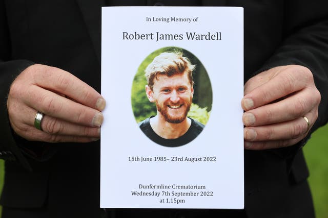 Rab Wardell’s funeral took place on Wednesday (Steve Welsh/PA)