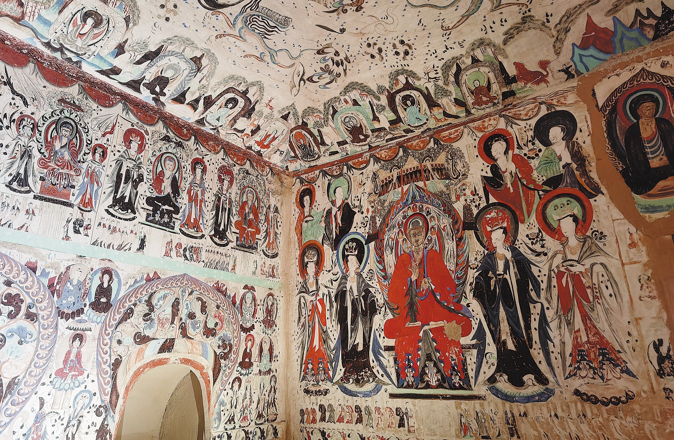 The Mogao Caves are home to numerous exquisite statues, murals and precious documents that mark cultural exchanges along the ancient Silk Road