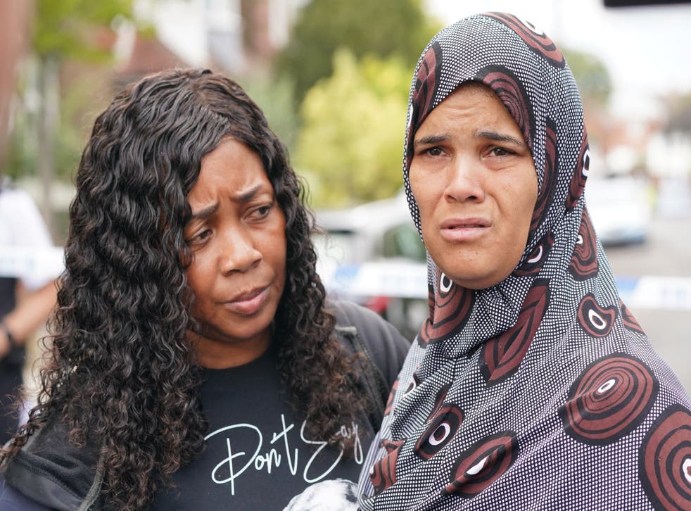 Kim Alleyne, right, whose daughter Karimah Waite was engaged to Mr Kaba described events as ‘shocking and sad’ (Jonathan Brady/PA)