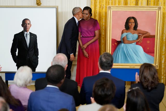 <p>APTOPIX Biden Obama Portraits</p>