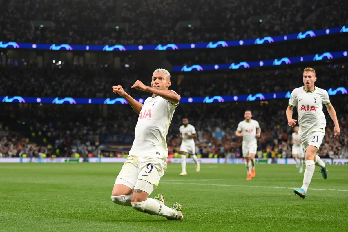 Richarlison heads Tottenham to Champions League win over 10-man Marseille