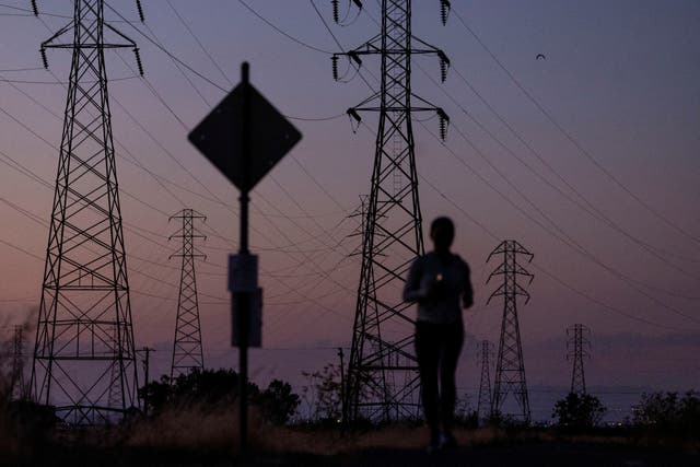 <p>Power lines in Mountain View, California last month</p>