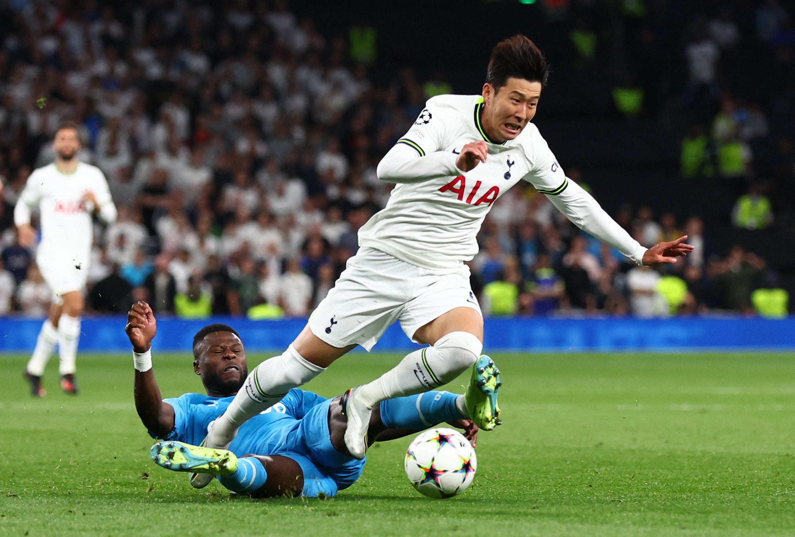 Chancel Mbemba was sent off for cynically hacking down Son Heung-min