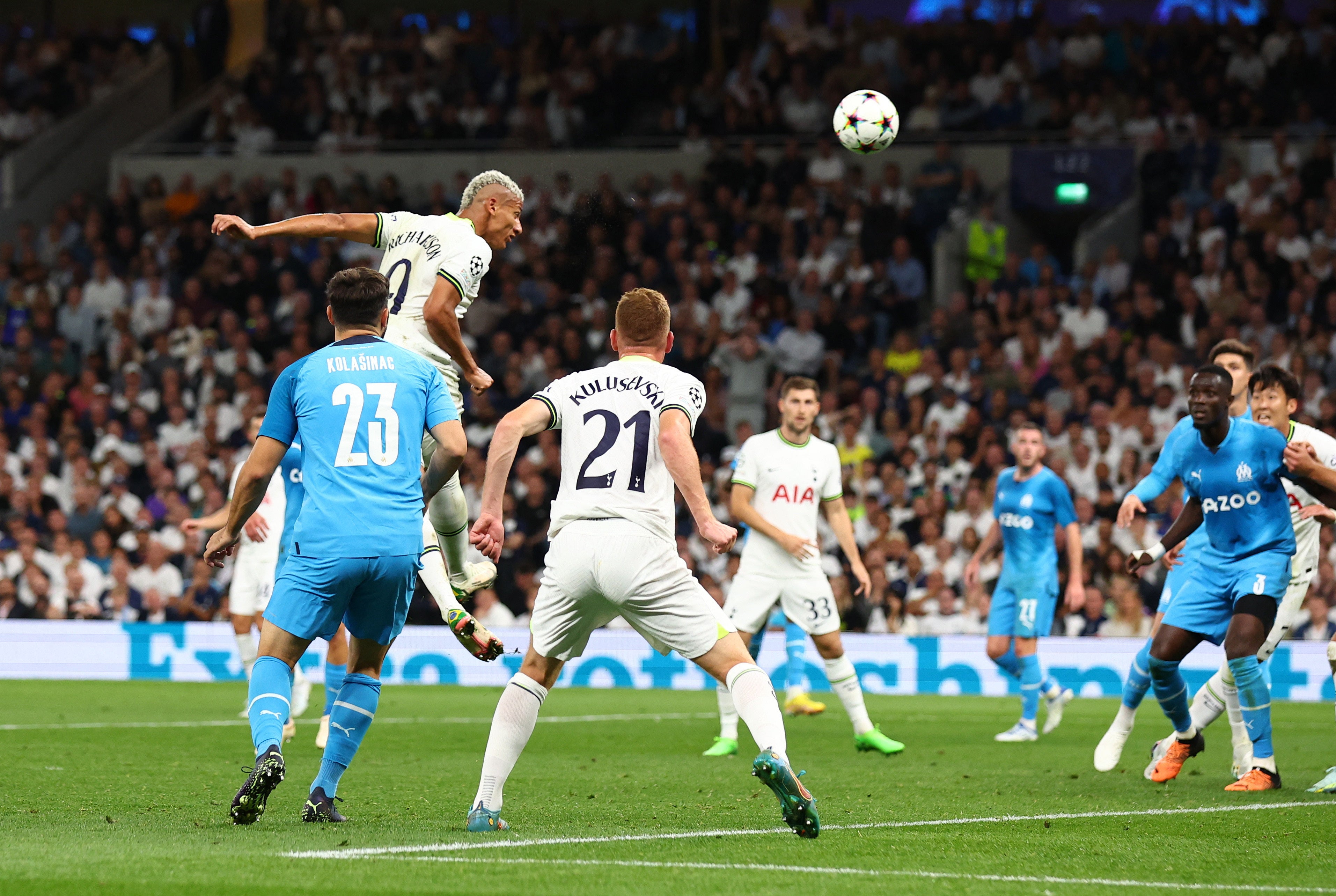 Richarlison’蝉 two headers made the difference for Spurs