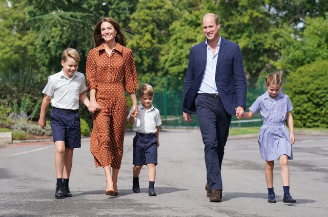 <p>The Duke and Duchess of Cambridge and their children (Jonathan Brady/PA)</p>