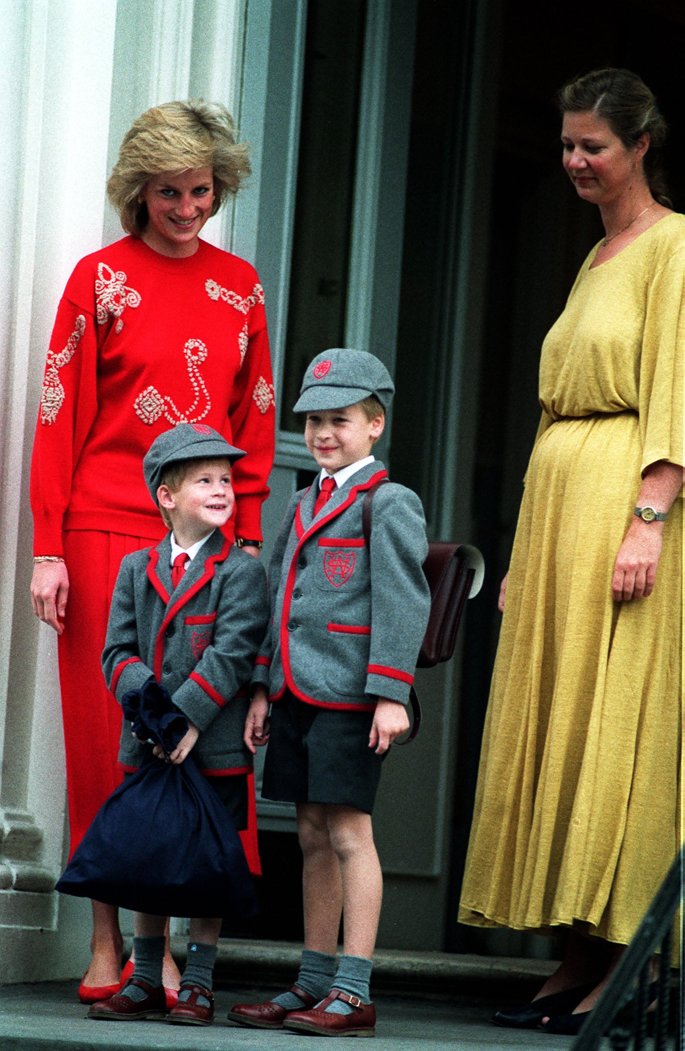 Princes Harry and William on Harry’s first day at Wetherby School (Ron Bell/PA)