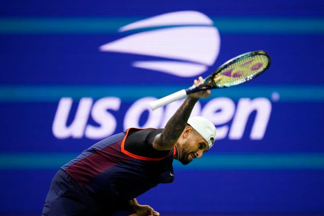 Nick Kyrgios throws his racket during his loss to Karen Khachanov (Charles Krupa/AP)