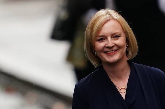 <p>New prime minister Liz Truss arrives in Downing Street, London, after meeting Queen Elizabeth II and accepting her invitation to become Prime Minister</p>