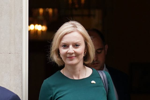 Prime Minister Liz Truss leaves 10 Downing Street for the House of Commons (Kirsty O’Connor/PA)