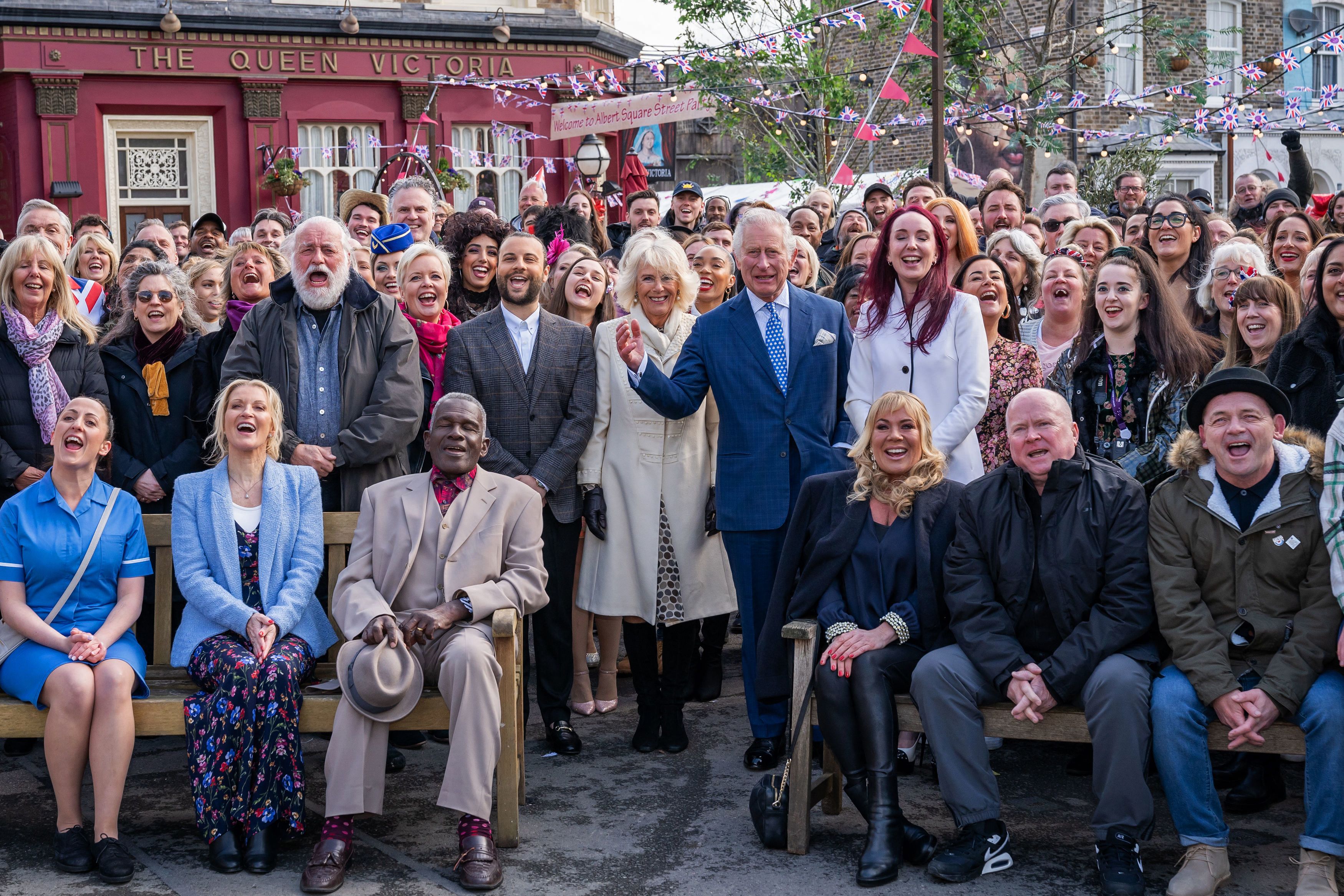 Charles and Camilla on the set of 'EastEnders’