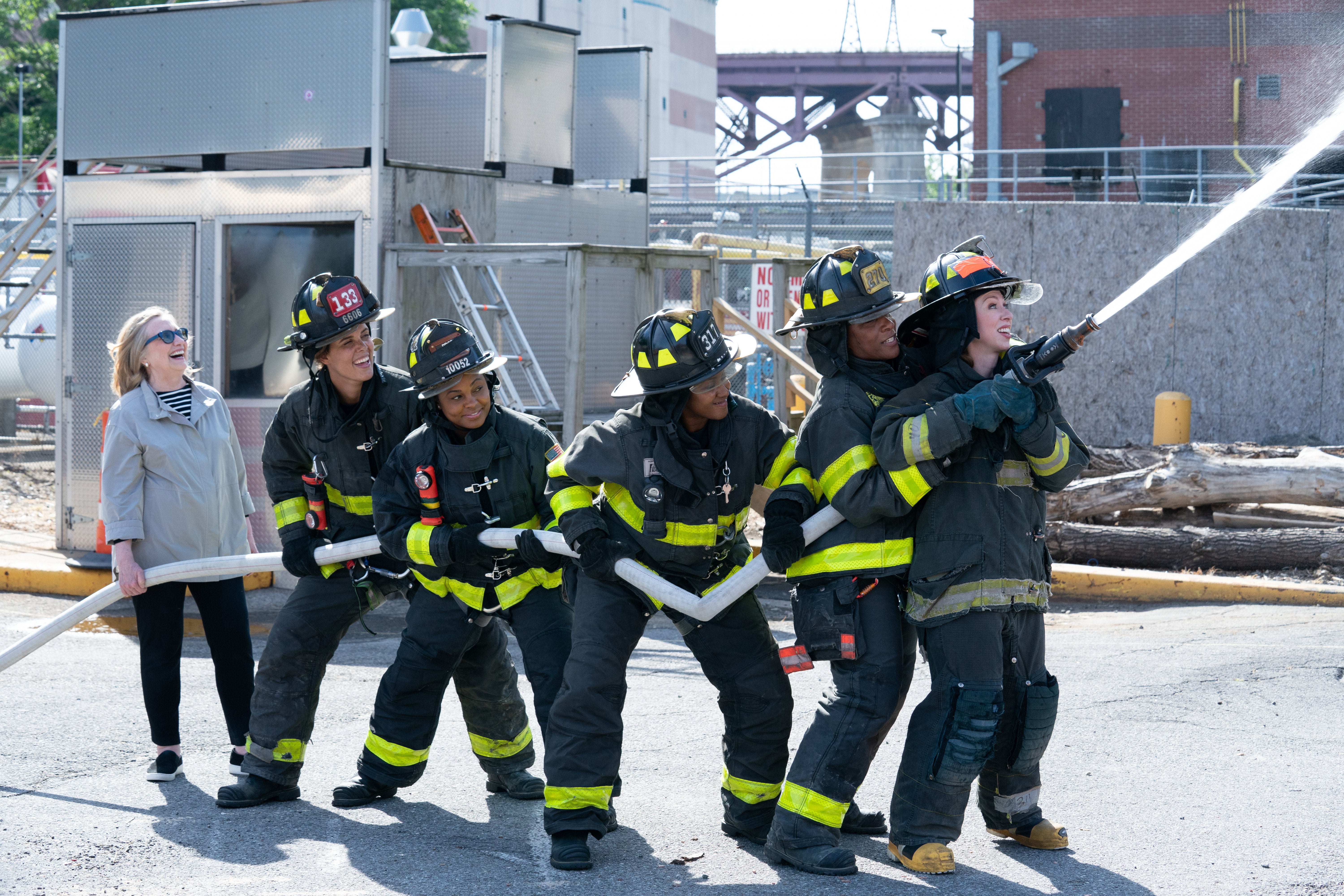 Hillary Clinton joins the fire brigade