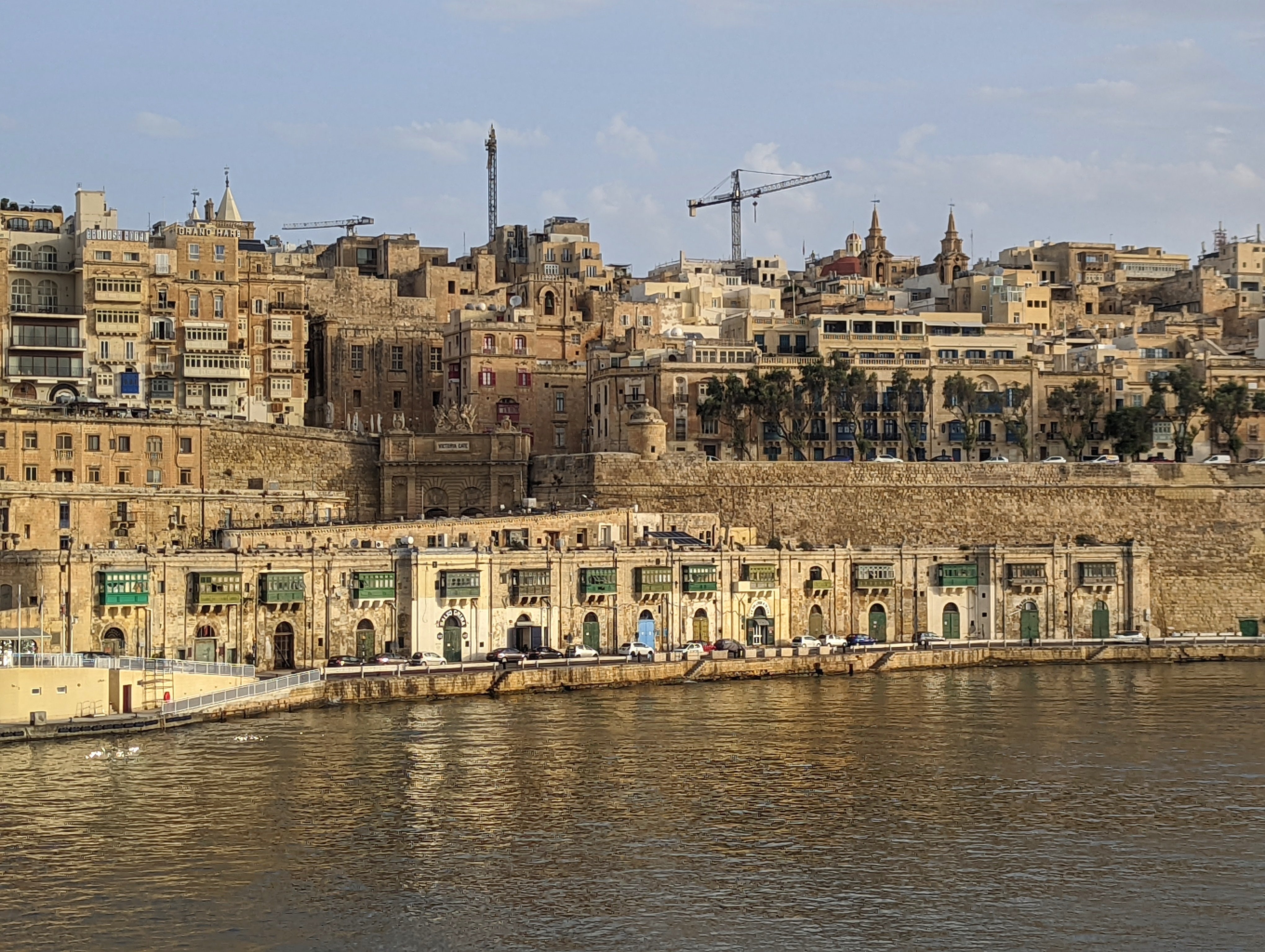 Pulling into Valletta’s Grand Harbour