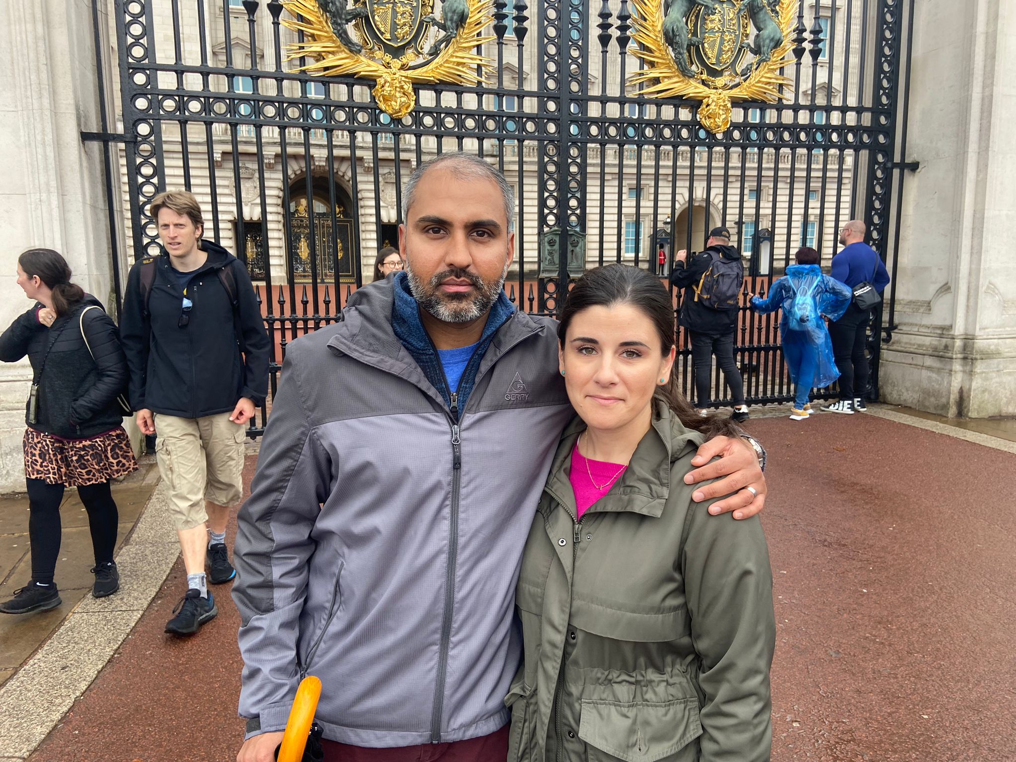 Neil Patel and Kelly Powers said it was ‘eerie’ receiving the news of the Queen’s ill health while touring the palace