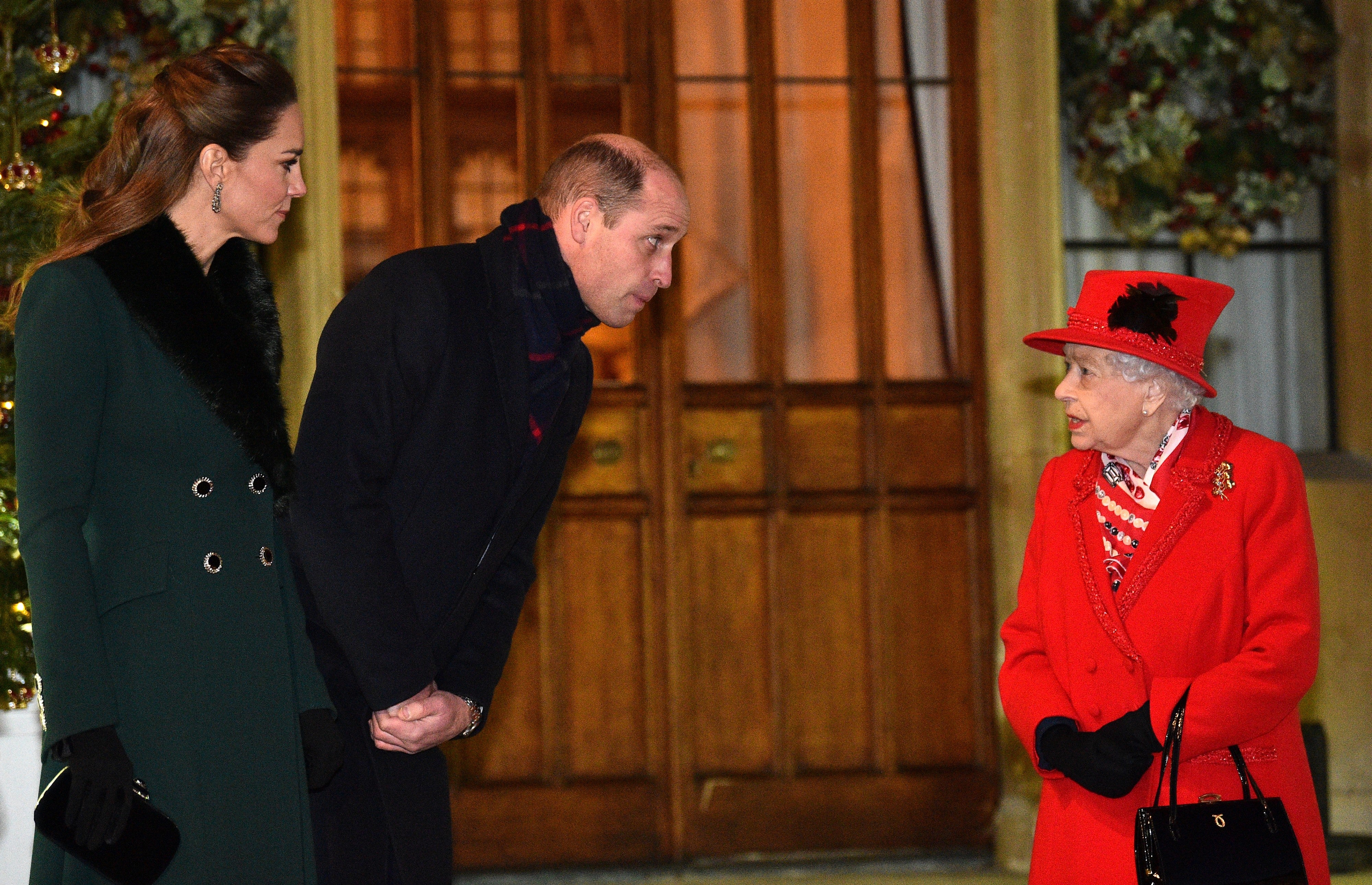 The Queen with the Duke and Duchess of Cambridge at Windsor Castle (Glyn Kirk/PA)