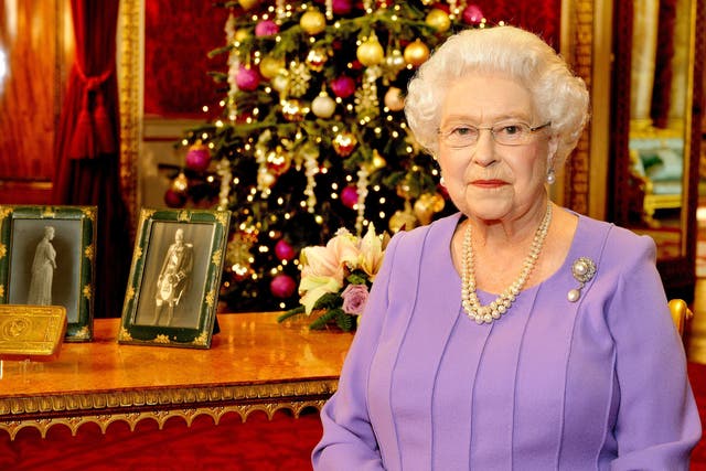 The Queen recording a Christmas Day broadcast to the nation (John Stillwell/PA)