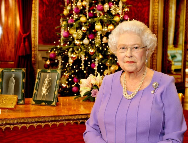 The Queen recording a Christmas Day broadcast to the nation (John Stillwell/PA)