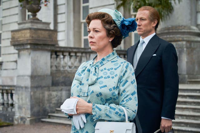 Olivia Colman as the Queen, andTobias Menzies as Prince Philip, in the Crown (Alamy/PA)