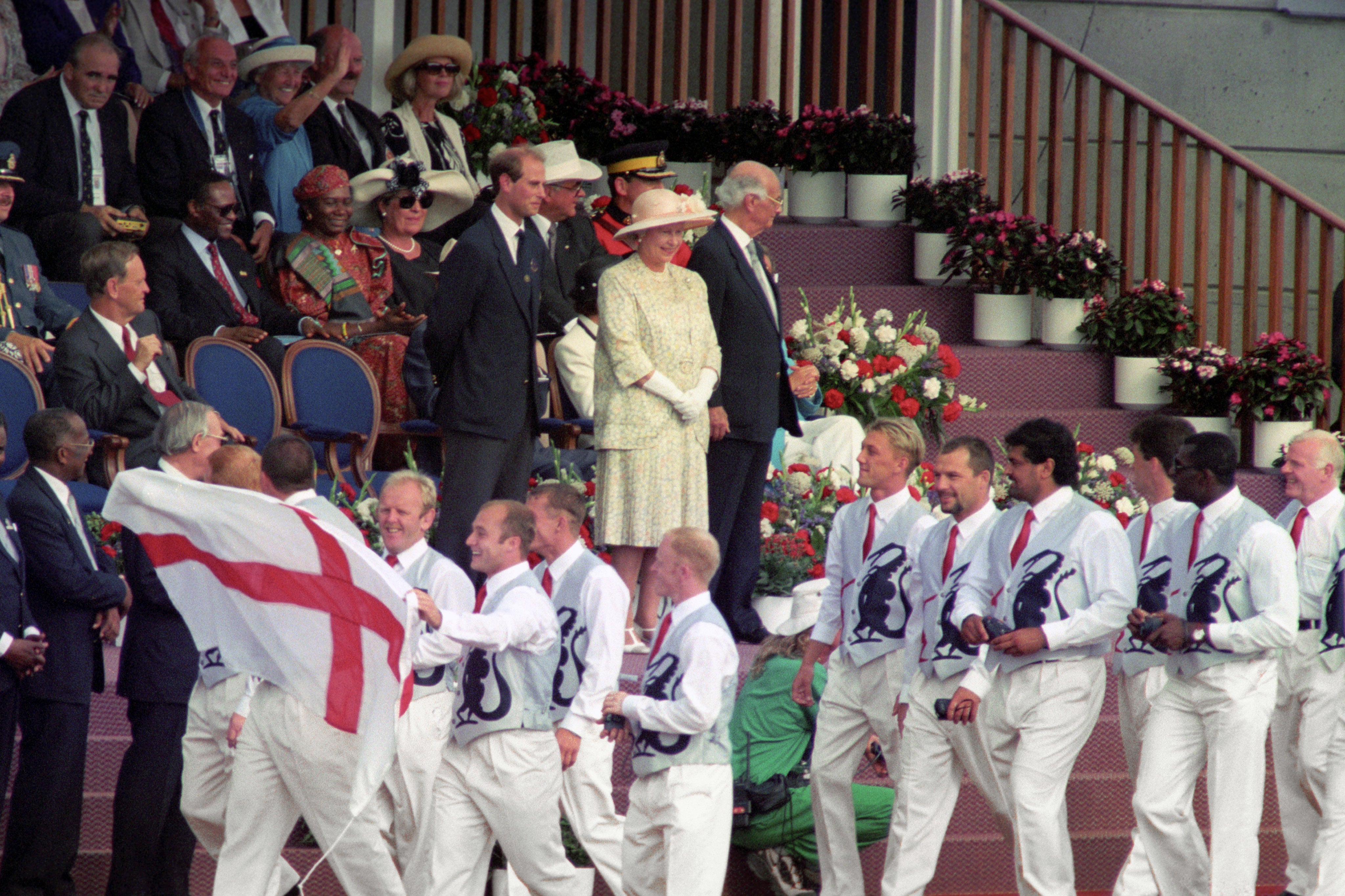 The English team paraded in front of the Queen at the 1994 Commonwealth Games opening ceremony (PA Archive)