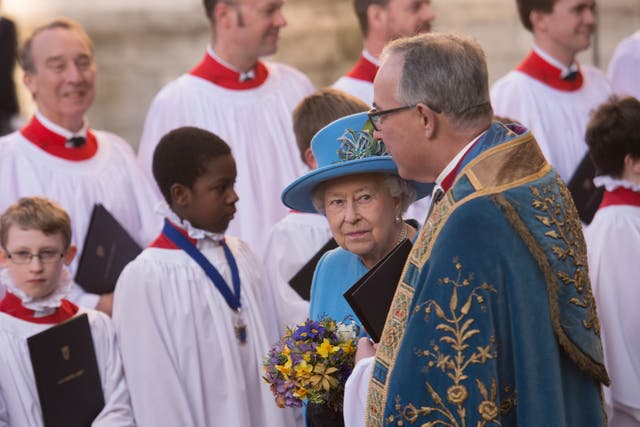 The Queen leaves Westminster Abbey in London after the annual Commonwealth Day service in 2016 (Stefan Rousseau/PA)