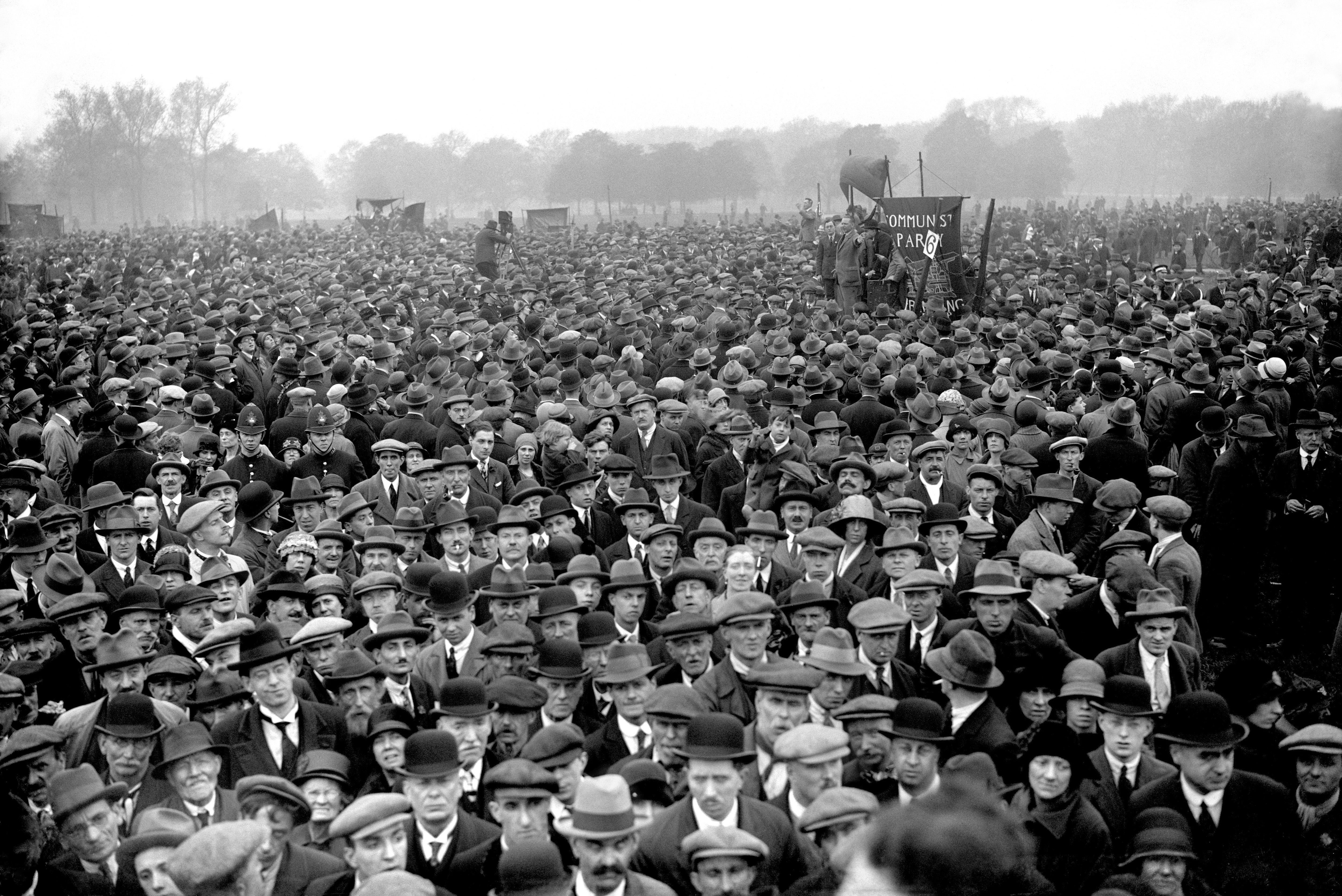 A mass gathering in Hyde Park for a meeting during the General Strike of 1926 (PA)
