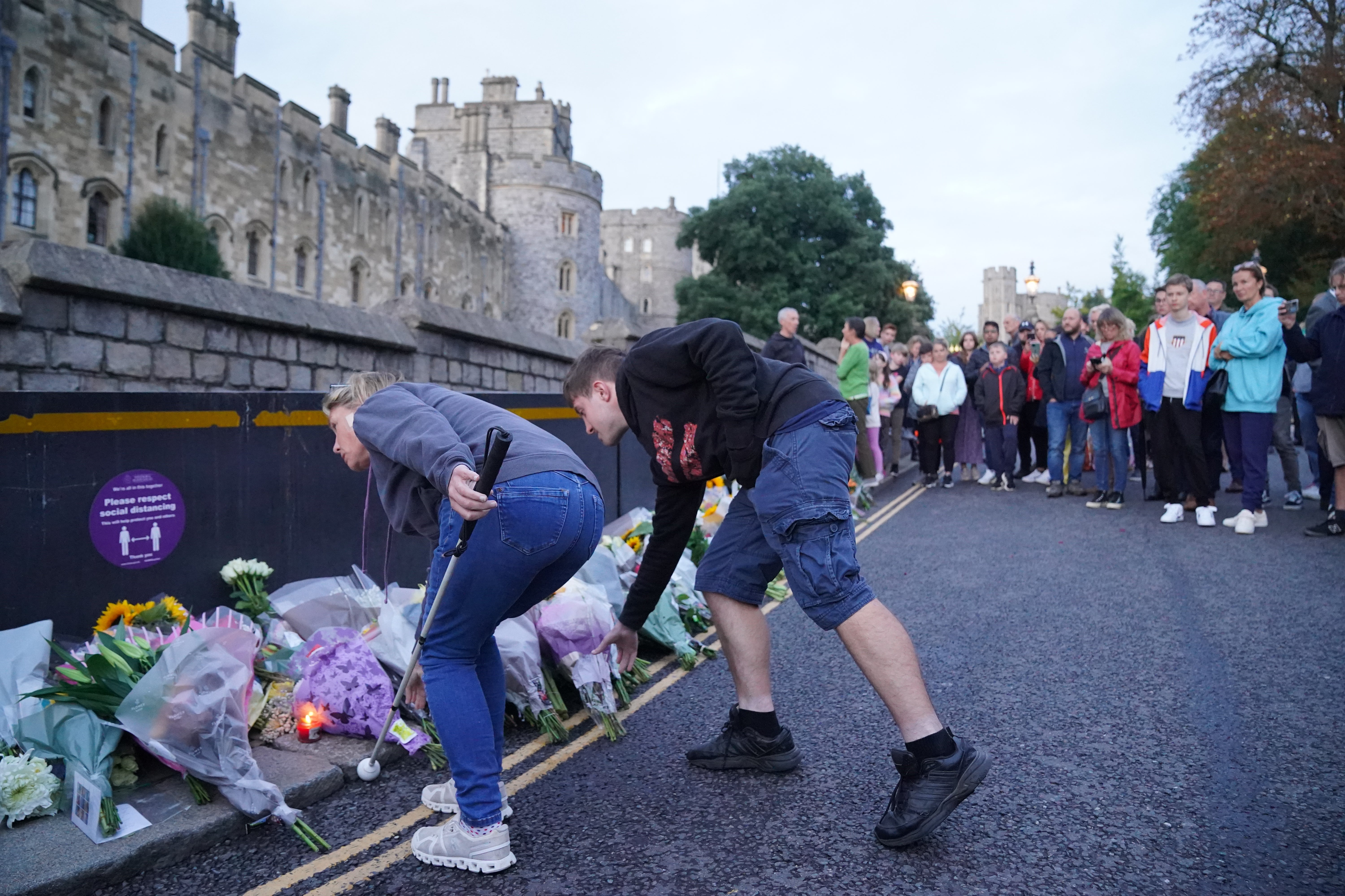 Mourners gather outside Windsor Castle in Berkshire (Jonathan Brady/PA)