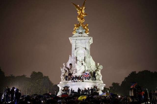 <p>Thousands of people gathered outside Buckingham Palace following the Queen’s death</p>
