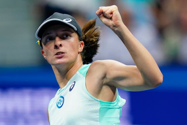 Iga Swiatek is through to her first US Open final (Frank Franklin II/AP)