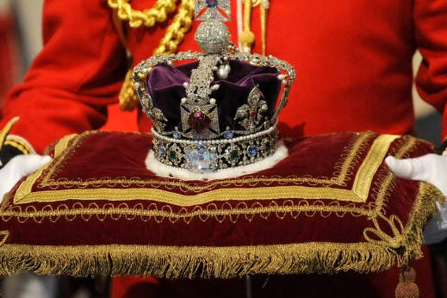 <p>The Imperial State Crown that was worn by Brtain’s Queen Elizabeth II </p>