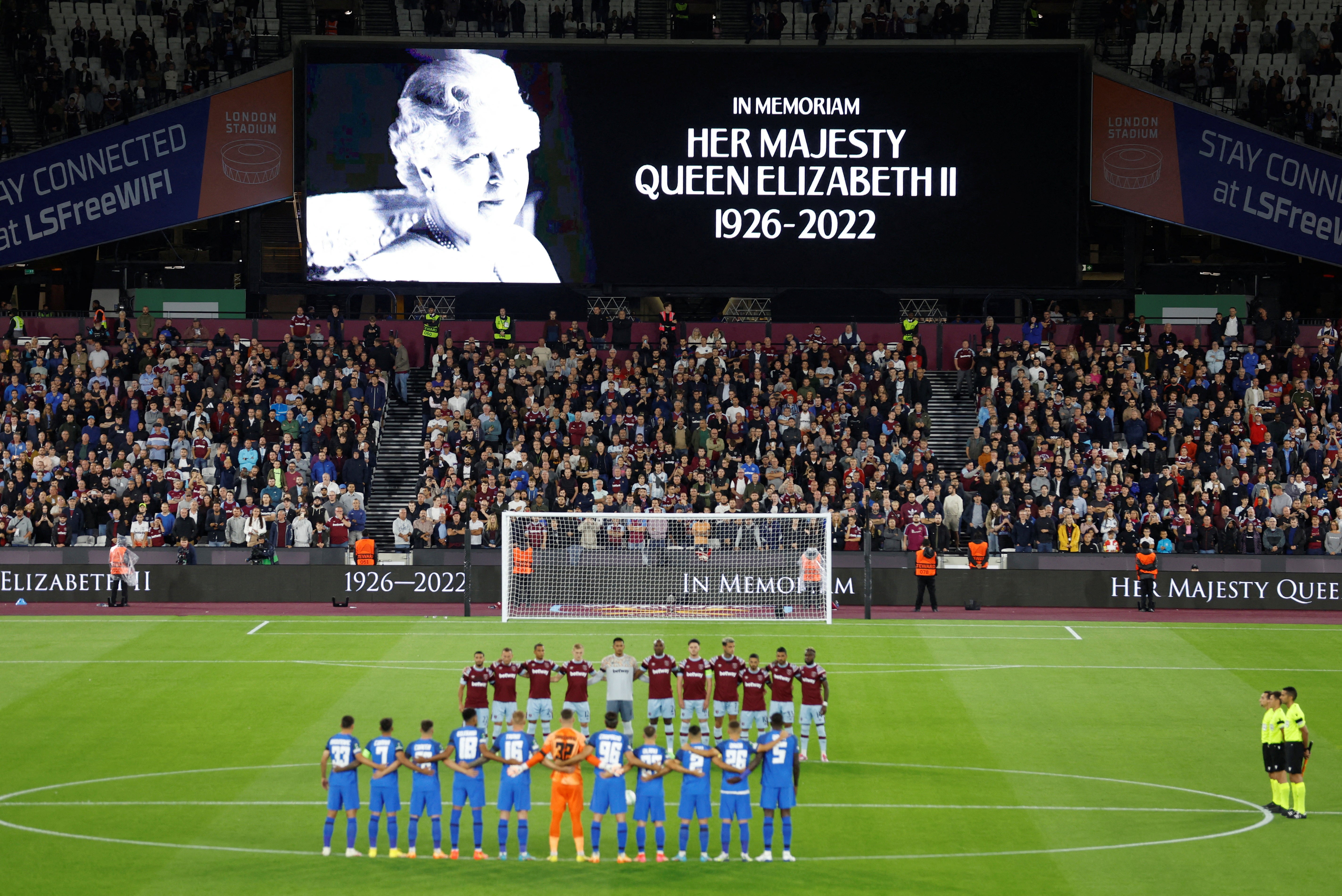 A minute’s silence was held at West Ham on Thursday night