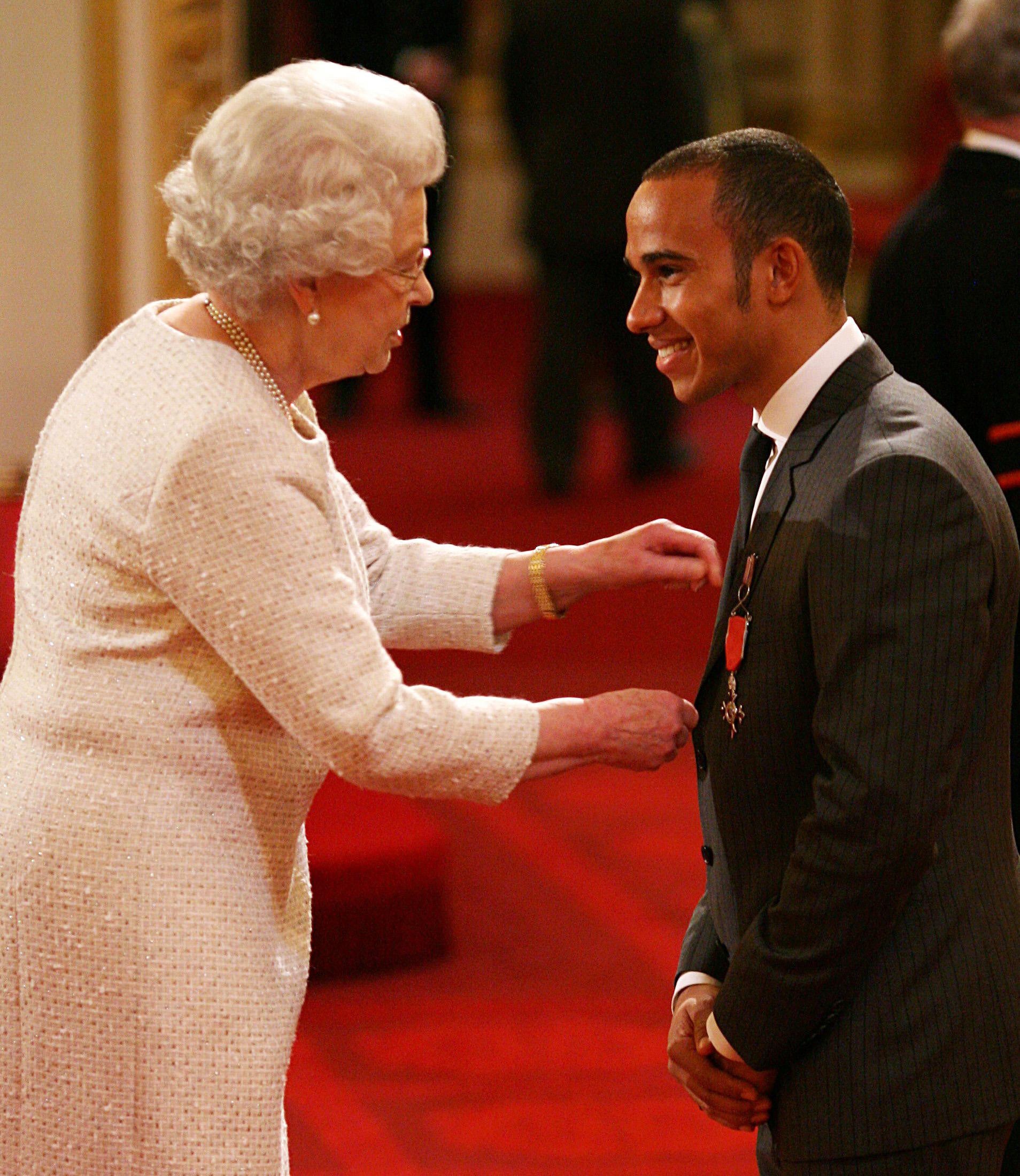 Hamilton received an MBE following his maiden world title win in 2008