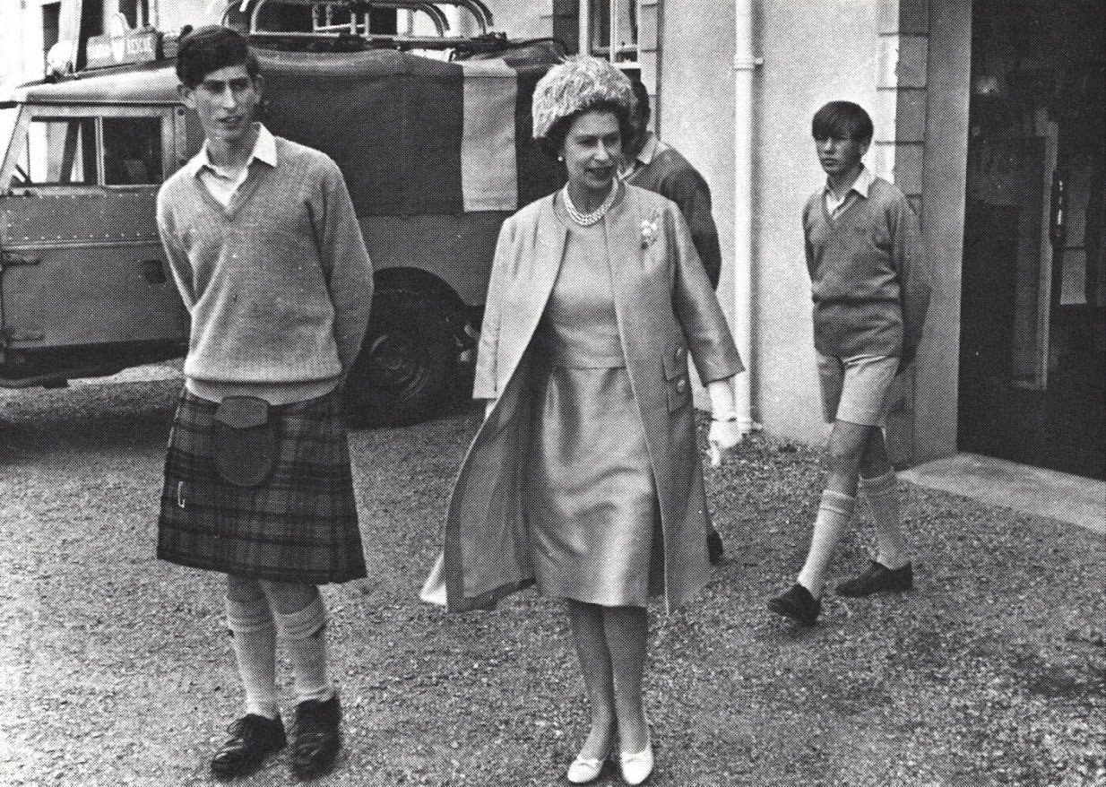 The Queen and Prince Charles at Gordonstoun in 1967 (Gordonstoun/PA)