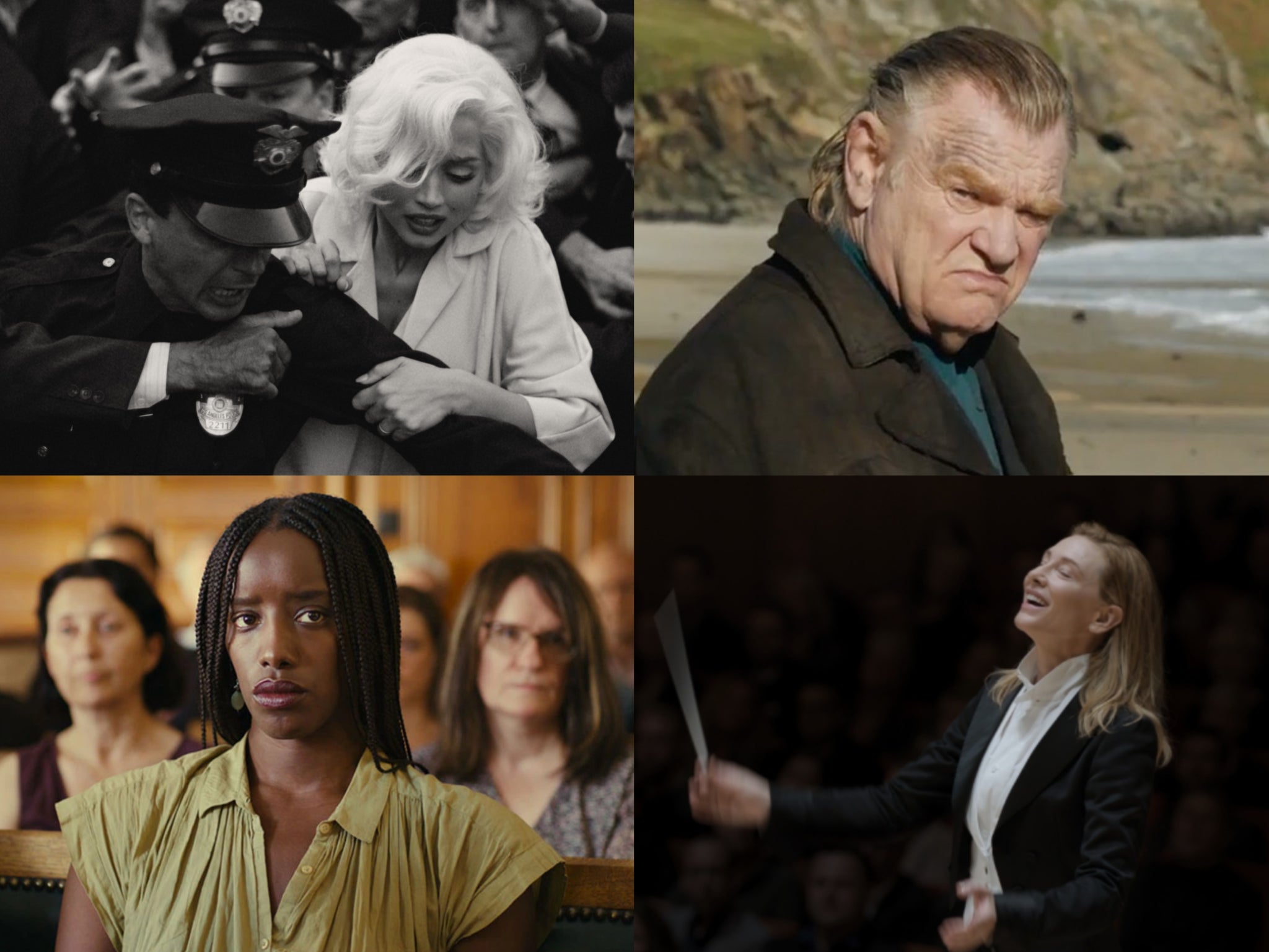Clockwise from top left: ‘Blonde’, ‘The Banshees of Inisherin’, ‘Tár’ and ‘Saint’ Omer’ were among the frontrunners in this year’s competition