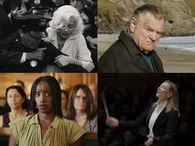 <p>Clockwise from top left: ‘Blonde’, ‘The Banshees of Inisherin’, ‘Tár’ and ‘Saint’ Omer’ were among the frontrunners in this year’s competition</p>