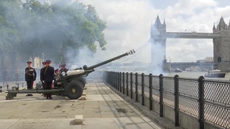 Gun salutes performed by armed forces across the UK to mark 96 years of Queen's