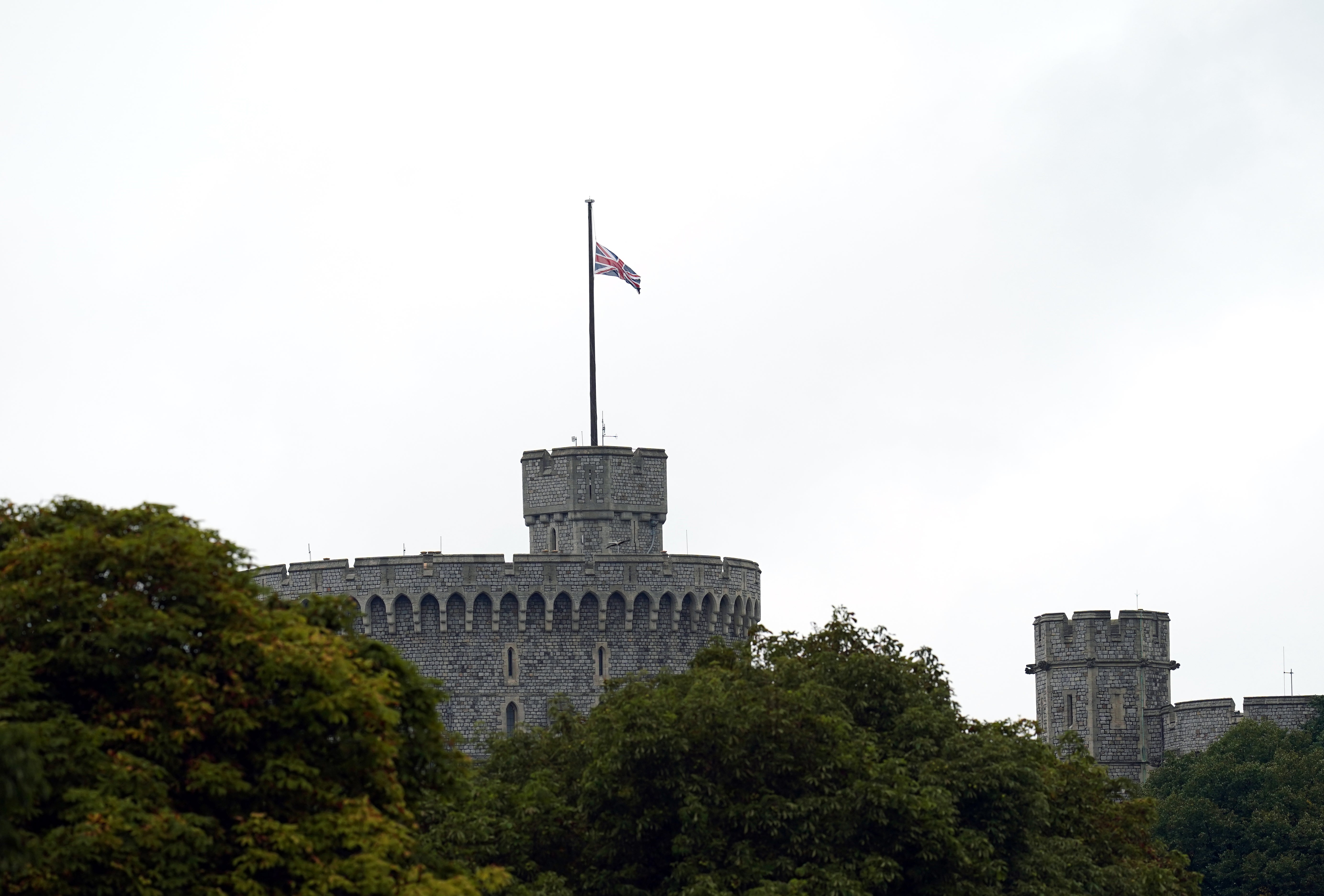 The Union flag is flown at half mast at Windsor Castle, Berkshire (John Walton/PA)