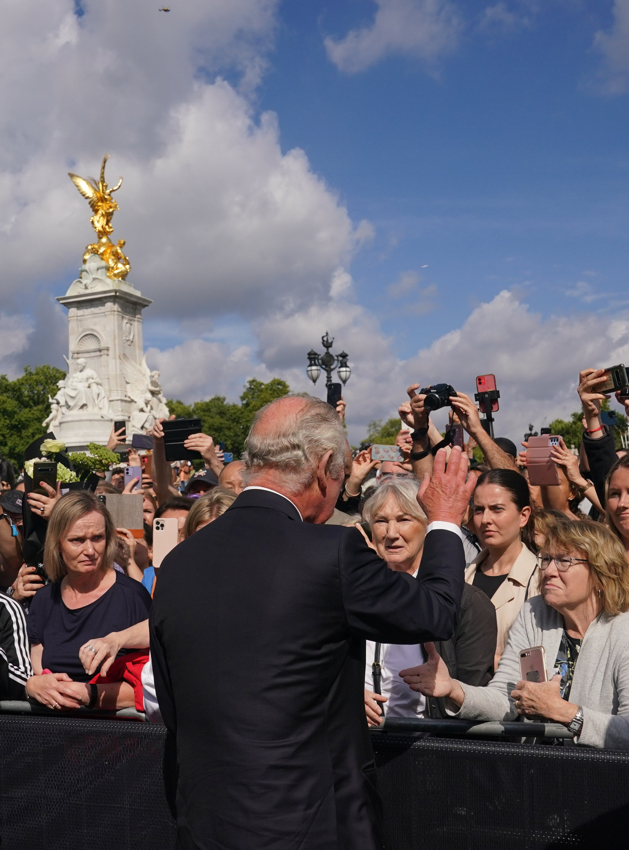 Charles spoke to people in the crowd (Yui Mok/PA)